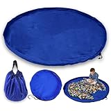 JJOnlineStore - 1x Kinderspielmatte, Aufbewahrungstasche für Spielzeug, Tragbarer Organizer für Kinder, Kordelzug für Aufbewahrung (Dunkelblau)