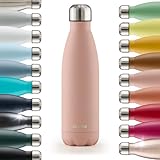 Blumtal Thermosflasche 500 ml Edelstahl - auslaufsichere Isolierflasche - BPA-freie Trinkflasche kalt & warm - doppelwandige Thermoflasche - rostbeständige Isolierflasche Mellow Rose - Rosa