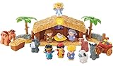 Fisher-Price J2404 - Little People Weihnachtskrippe Geschenkset, mit 12 Figuren und 5 Zubehörteilen, Babyspielzeug ab 12 Monaten