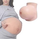 Oppaionaho Fake Schwangerschaftsbauch für 3-10Monate, Silikon Fake Schwangerschaftsbauch von Zwillingen Bump, Lightweight Fake Schwangerschaftsbauch Baumwolle Füllung (#1, L(8-10 Month))