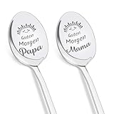 Tulolvae Geschenke für Mama Papa, 2 Stücke Kaffeelöffel Geburtstagsgeschenk für Eltern, Weihnachtsgeschenke Muttertagsgeschenke Vatertagsgeschenk für Mutter Vater, Ostern Vatertag Muttertag Geschenk