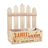 Herz & Heim® Dankeschön-Geschenk für Kindergarten, Grundschule, Nachhilfe - Pflanzkiste mit Aufdruck Kindergarten Ihr/Mir
