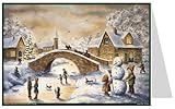 Postkarten-Adventskalender 'An der Brücke': Papier-Adventskalender