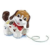 VTech Baby Spazier-Hündchen – Interaktiver Spielzeughund mit Musik und Schnur zum Hinterherziehen – Für Kinder von 12-36 Monaten