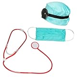 Boland 44809 - Arzt Set für Kostüme, Zubehör für Karneval, Kostüm-Set, Mütze, Stirnband, Reflektor, Mundmaske und Stethoskop, Mottoparty, JGA