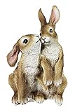 Arnusa Gartenfigur Hasen Pärchen Tierfigur Kaninchen 27 cm Gartendekoration Deko Figur