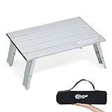 Portal Campingtisch Faltbar Klein Klapptisch Klappbar Esstisch Höhenverstellbarer Mini Gartentisch Ultraleicht für Camping Outdoor Balkon Garten