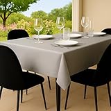 Tischdecke Outdoor Abwaschbar 140x180 Grau Gartentischdecke Tischdecken Wetterfest Wachstuchtischdecke Table Cloth Made in Italy für Den Außenbereich Tischtuch