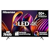 Hisense 85E7NQ 215 cm (85 Zoll) Fernseher, 4K UHD, QLED, HDR10, HDR10+ decoding, HLG, Dolby Vision Atmos, 60Hz Panel, Bluetooth, Alexa Built-in, VIDAA Voice, Schwarz [2024]