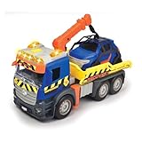 Dickie Toys Action Truck Recovery Abschleppwagen inkl. Auto, mit beweglichem Kran, Sound und Warnlicht, Abschleppauto für Kinder ab 3 Jahren 203745016 Blau/Gelb
