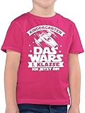 Kinder T-Shirt Jungen - Abgänger - Kindergarten Das Wars | Kindergarten Abschied Das Wars | Tschüss Kindergarten Das Wars - 164 (14/15 Jahre) - Fuchsia - Shirt Kita abschluss Geschenk Tshirt