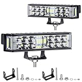 Fxlpower 2 Stück 102W LED Rückfahr-Punktstrahler mit Seitenstrahler 12V 24V Arbeitsscheinwerfer, LED Rückfahrscheinwerfer für Anhänger, Landmaschinen, Offroad-Fahrzeuge, LKW, Traktor, 4x4, ATV