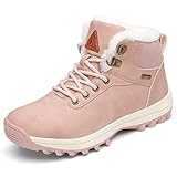 PASTAZA Warme Winterschuhe Herren Damen Winterstiefel Outdoor Winterboots Gefüttert Schneestiefel Rosa 38