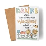 Kiddle-Design Personalisierte Dankeskarte Erzieherin Abschied Kita, Abschiedskarte Tagesmutter, Erzieher, Hebamme - Danke DASS du Mir beim Wachsen geholfen hast - Dankeschön Karte Kindergarten
