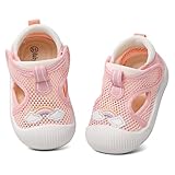 MASOCIO Baby Sandalen Mädchen Sommer Lauflernsandalen Lauflern Schuhe Babyschuhe Kleinkind Kinder Shoes Sommerschuhe Sandals Draußen Outdoor Größe 21.5 Rosa