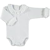 BABIDU Unisex Baby Bodysuit mit Batist-Kragen Body, Blanco, 3 Meses