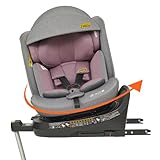 Jovikids 360° Drehbar Kindersitz mit ISOFIX, i-Size 40-150cm(ab Geburt -12 Jahre) Baby Autositz Reboarder mit Liegefunktion & Abnehmbar Vordach, ECE R129 (Rosa)