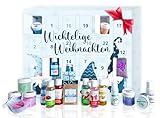 vitamedes Adventskalender Wellness, 24 kleine Auszeiten für die Seele mit Badesalz, Badekugeln, Duschseifen, Duschgelen, Entspannungsbädern und Blüten