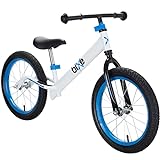 Bixe 16 Zoll Laufrad ab 5 Jahre blau - Balance Bike für große Kinder im Alter von 5 bis 9 Jahren - Fahrrad ohne Pedale mit Luftreifen - für Jungen und Mädchen - 16 inch Rad