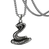 OIDEA Herren Schlangen Anhänger Halskette: Gothic Punk Schmuck aus Edelstahl mit lebendigem Schlangenmotiv Geschenk für Männer mit individuellem Stil