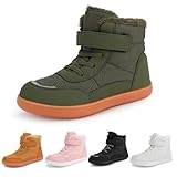 Deedlite Barfussschuhe Kinder Winter Wasserdicht, Barfussschuhe Kinder Winter Herbst, Barfußschuhe Winter Kinder Wanderschuhe Leicht Rutschfest Winterstiefel