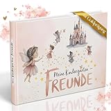Freundebuch für den Kindergarten mit Märchen-Motiven | Erinnerungsbuch zum Ausfüllen mit Platz für 30 Freunde & 5 Wegbegleiter (z.B.Erzieherinnen) | Beliebtes Geschenk für Mädchen im Kindergartenalter