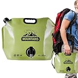 Huehkir Wasserspeicherbeutel Für Camping - Faltbarer Wasserspeicher 8 Liter - Wasserdichter Trinkbeutel Mit Verstellbarem Auslauf Für Wanderungen Reisen Radfahren Rucksack Auto Picknick