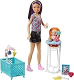Mattel Barbie FHY98 'Skipper Babysitters Inc.' Puppen und Hochstuhl Spielset (brünett)