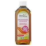 AlmaWin Orangenöl-Reiniger 500 ml I Umweltfreundlicher Allzweckreiniger mit Orangenschalen-Terpenen I Hochergiebig: Für 100 Anwendungen I Frei von synthetischen Duft- & Farbstoffen I Vegan