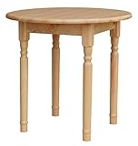 k koma Massiver runder Kieferntisch, lackiert – langlebige Schutzschicht, Durchmesser 90cm