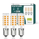 AmmToo E14 LED Lampe warmweiß 2700K, LED Leuchtmittel 3W entspricht 30W Halogenlampe, E14 Glühbirne 345 Lumen, kein Flackern, nicht dimmbar, Enegiesparende kleine Birne
