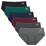 Benirap 6er Pack Unterhosen Damen, Pantys Damen Baumwolle Atmungsaktiv Slips Damen Bequeme Hipster Frauen Unterwäsche