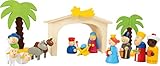 small foot Spielset Holzkrippe aus Holz für Kinder, Weihnachtsdekoration und Spiel, 16 Teilig, ab 3 Jahren, 3945