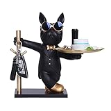 Asslye Französische Bulldogge Figur,Französische Bulldogge Schlüsselschale Schlüssel Aufbewahrungs Modern Skulptur Deko für Flur Wohnzimmer