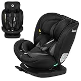 LIONELO Bastiaan i-Size Kindersitz ab Geburt 0-36 kg Isofix Top Tether 360 Grad drehbar Rückwärts Vorwärts Seitenschutz 5-Punkt-Sicherheitsgurte Dri-Seat (Schwarz Carboon)