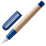 Lamy abc blue Füller - kindergerechter Schreiblernfüller mit ergonomischem Griff & polierter Linkshänder-Stahlfeder (LH) in Strichbreite M - robustes Ahorngehäuse - inkl. Tintenpatrone T 10 blau