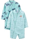 Simple Joys by Carter's Baby Jungen Assorted Rashguard-Set Badeanzug, Schildkröte/Wal, 12 Monate (2er Pack)