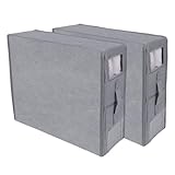 OWill 2 Stück Unterbett Aufbewahrungsbox 12cm Hoch,Platzsparende Unterbett Aufbewahrungstasche,Praktische Aufbewahrungsboxen für Kleidung und Bettwäsche,Verstauboxen mit Deckel für Bett mit Stauraum