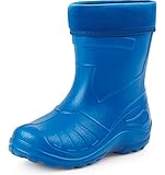 Ladeheid Gummistiefel Kinder federleichte und wasserdichte Eva Thermo Regenstiefel Gummistiefel gefüttert KL050 (Blau, 28 EU)