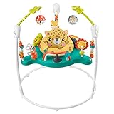 Fisher-Price Hüpf-Leopard Jumperoo - Spielcenter mit Wippe, 360 Grad Sitz, abnehmbarer Tukan, höhenverstellbar, mit Lichtern und Geräuschen, für Babys ab 6 Monaten, HND47