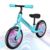 Dromlag Kinder Laufrad für 2-5 Jahre, Balance Fahrrad mit LED-Rädern, Verstellbarem Sitz & Lenker, Rutschfester Reifen, 50kg Kapazität, Weihnachts Geschenke, Geschenk für Jungen und Mädchen (Blau)