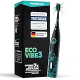 happybrush® Schallzahnbürste Eco Vibe 3 – 'Die Höhle der Löwen' – TESTSIEGER – Elektrische Zahnbürste mit 6 Wochen Akku – Ultraschall Zahnbürsten – Black/Mint