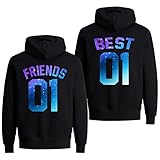 Tom's Couples Shop Best Friends Pullover für Zwei Mädchen Beste Freunde Hoodie für 2 Sister Freundin Schwester Shirt Freundschafts Pulli BFF Geschenke 1 Stück