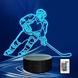 CoolGift Mart Eishockey Geschenke, 3D LED Nachtlicht, 16 Farben Illusion Lampe mit Fernbedienung und Timer, perfekte Weihnachten und Geburtstag Geschenkidee für Jungen, Kinder und Jugendliche