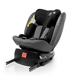 4BABY Kindersitz drehbar 360 ISOFIX Matt-Fix I-SIZE verstellbare Kopfstütze Sitz 0-36kg, 40-150 cm (Graphite)