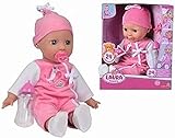 Simba 105140489 - Laura Puppe Babysprache, 38cm Weichkörperpuppe mit Schlafaugen, in süßem Strampler, 24 Babylaute, Spielpuppe, Babypuppe, ab 2 Jahren