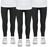 TupTam Mädchen Leggings Herbst Leggins Winterleggings Thermoleggins 3er Pack, Farbe: Schwarz, Größe: 110