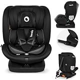 LIONELO Bastiaan i-Size Kindersitz ab Geburt 0-36 kg Isofix Top Tether 360 Grad drehbar Rückwärts Vorwärts Seitenschutz 5-Punkt-Sicherheitsgurte Dri-Seat (Schwarz Carboon)