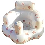 Baby Sit Up Stuhl Bärenmuster eingebaute Pumpe faltbare aufblasbare Babysitz mit Nackenkissen und Beinruhe, um einen Bad für 0-5 Jahre alte Kinder, Bad, aufblasbar