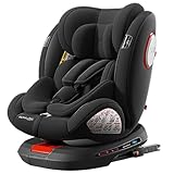 Reenborn 360° Drehbarer Autositz, Liegeautositz mit Verstellbarer Kopfstütze (Black-Standard Version)